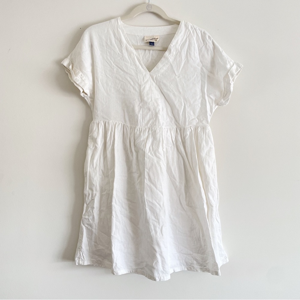 Linen White Mini Dress